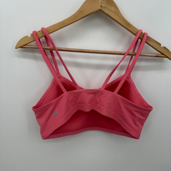Lululemon Womens Pink Workout Sports Bra Size 6 Gym Padded Running Training - Picture 2 of 5